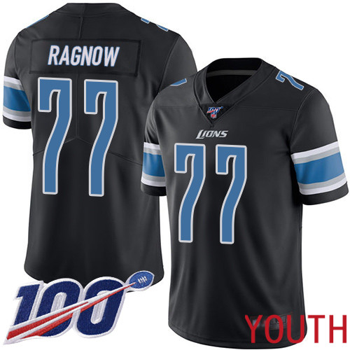 Detroit Lions Limited Black Youth Frank Ragnow Jersey NFL Football 77 100th Season Rush Vapor Untouchable